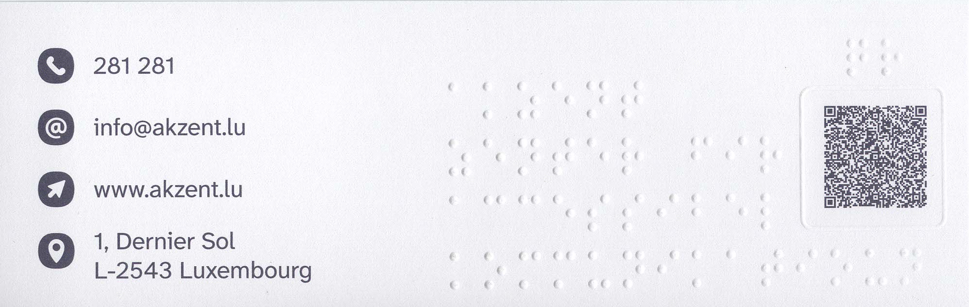 Carte de visite Akzent verso